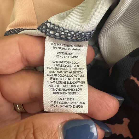 2/$24 Marika Sport Leopard Print Capri Leggings Navy XL 16/ 18 #A0253 TRB2 - Picture 7 of 8